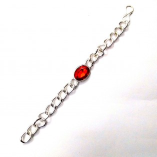 Red Rhinestone Classy Bracelet Wristlet Wristband Charms Band - Men Women Unisex
